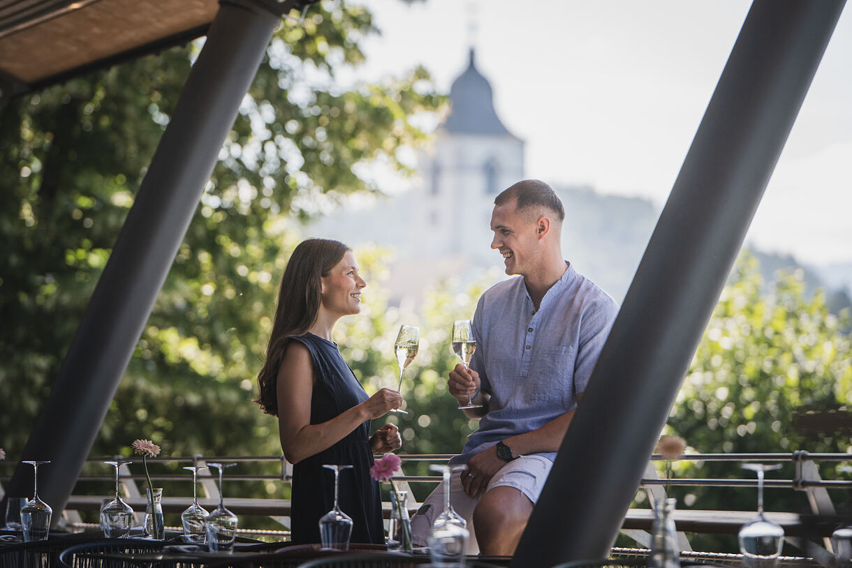 Das Café & Restaurant EQ mit einzigartigem Aufblick