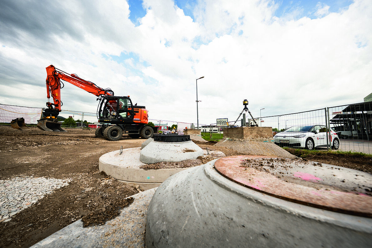 Baustart Ladehub Eugendorf