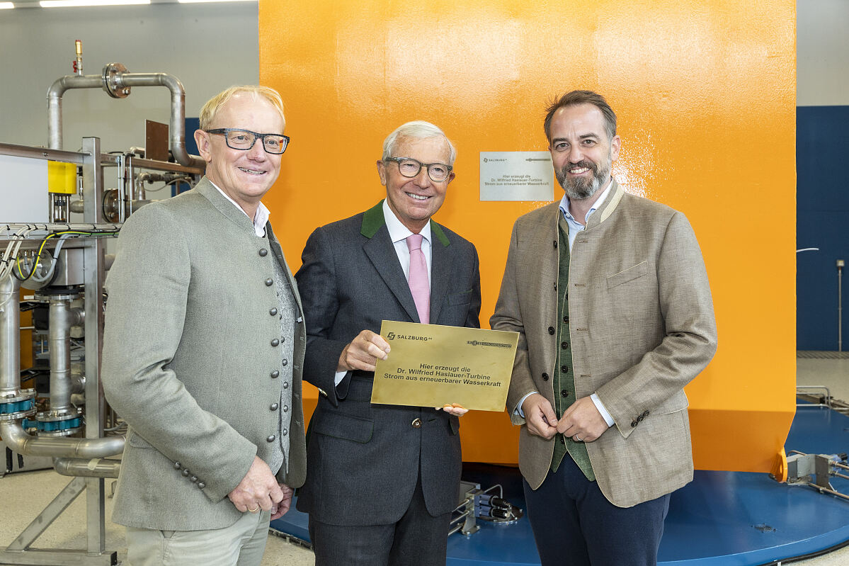 Eine Turbine des KW Sulzau wurde Herrn Wilfried Haslauer, LH a.D. gewidmet