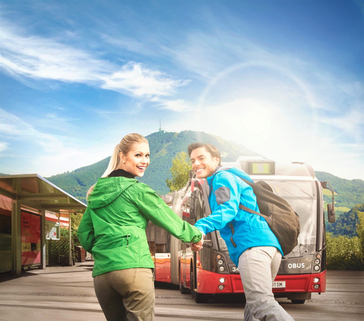Mit dem Obus und dem Bus zum Wandern auf den Gaisberg