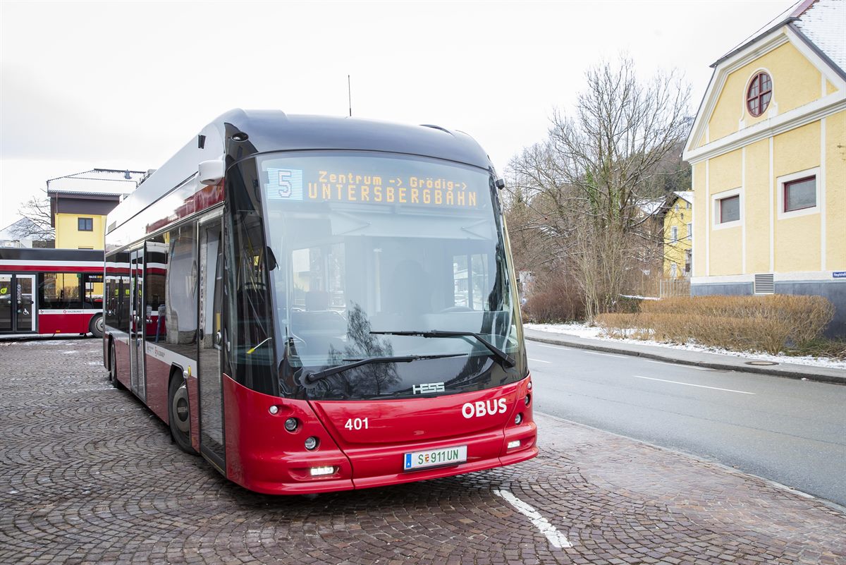 Der neue eObus fährt ab 15.12.2019 bis nach Grödig ohne Oberleitung.