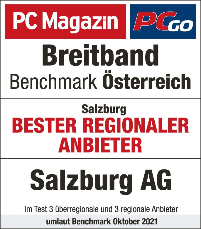 PC Magazin Testsieger: Das Internet der Salzburg AG ist bester regionaler Anbieter