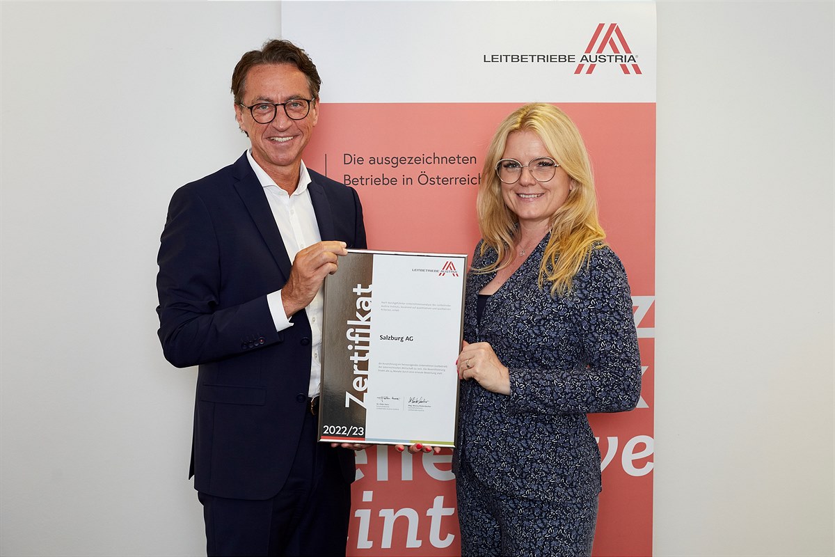 Salzburg AG als österreichischer Leitbetrieb zertifiziert