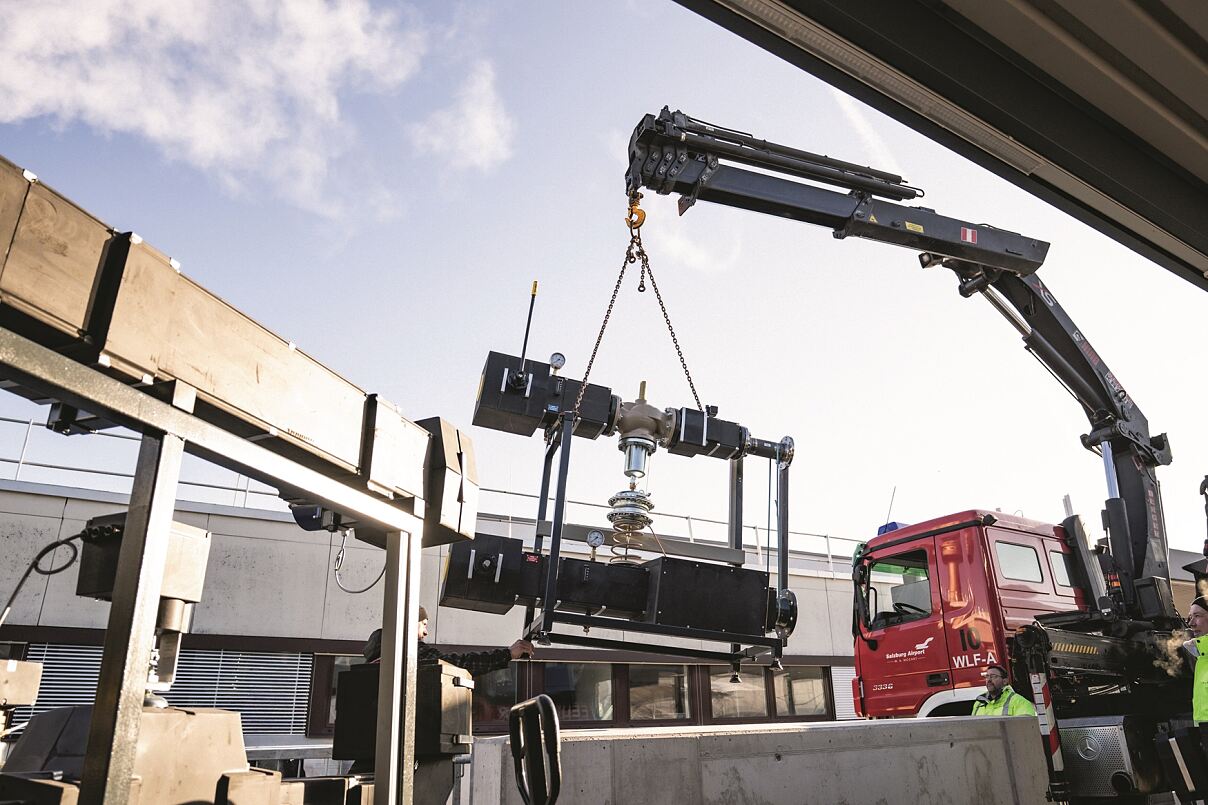 Teil der Fernwärme Station für den Flughafen Salzburg